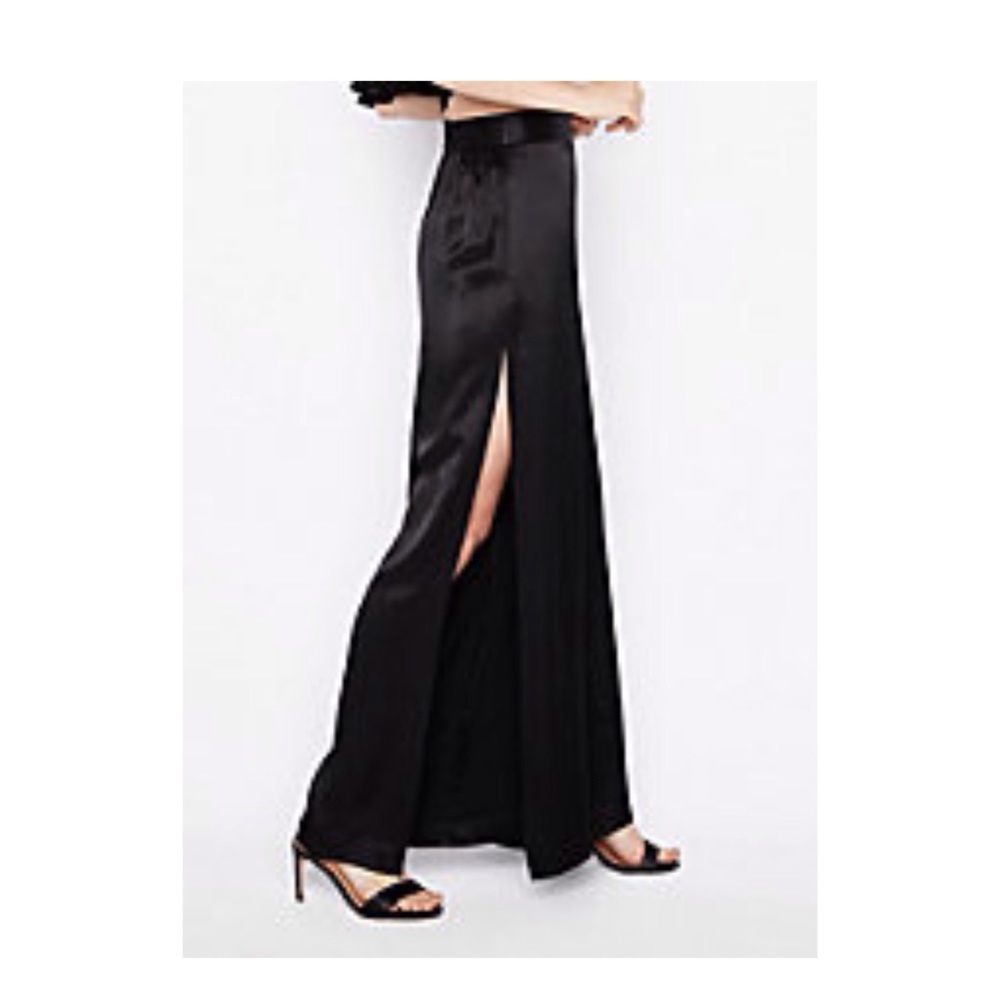 Express High Waisted Side Slit Wide Leg Pant